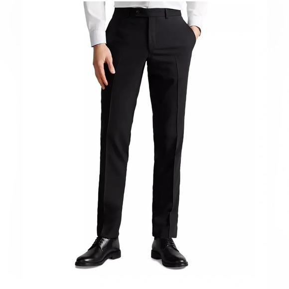 Ted Baker Men’s Dress Pant Black 100% Wool 34x30 34S - Picture 1 of 16